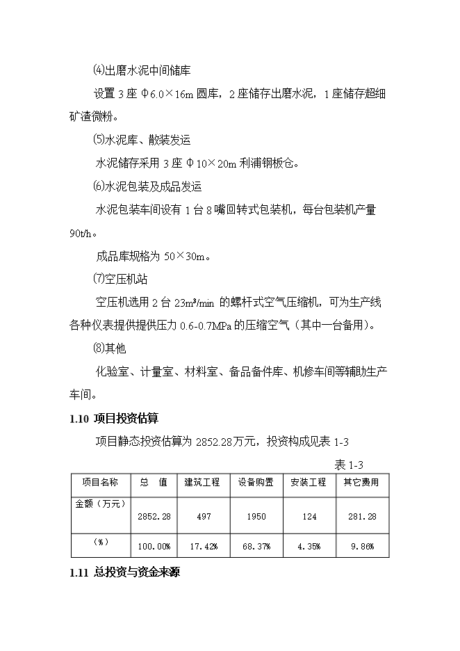 投資建設60萬(wàn)噸水泥粉磨站建設工程項目立項申報可研報告第7頁(yè)