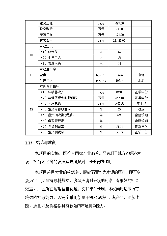 投資建設60萬(wàn)噸水泥粉磨站建設工程項目立項申報可研報告第9頁(yè)