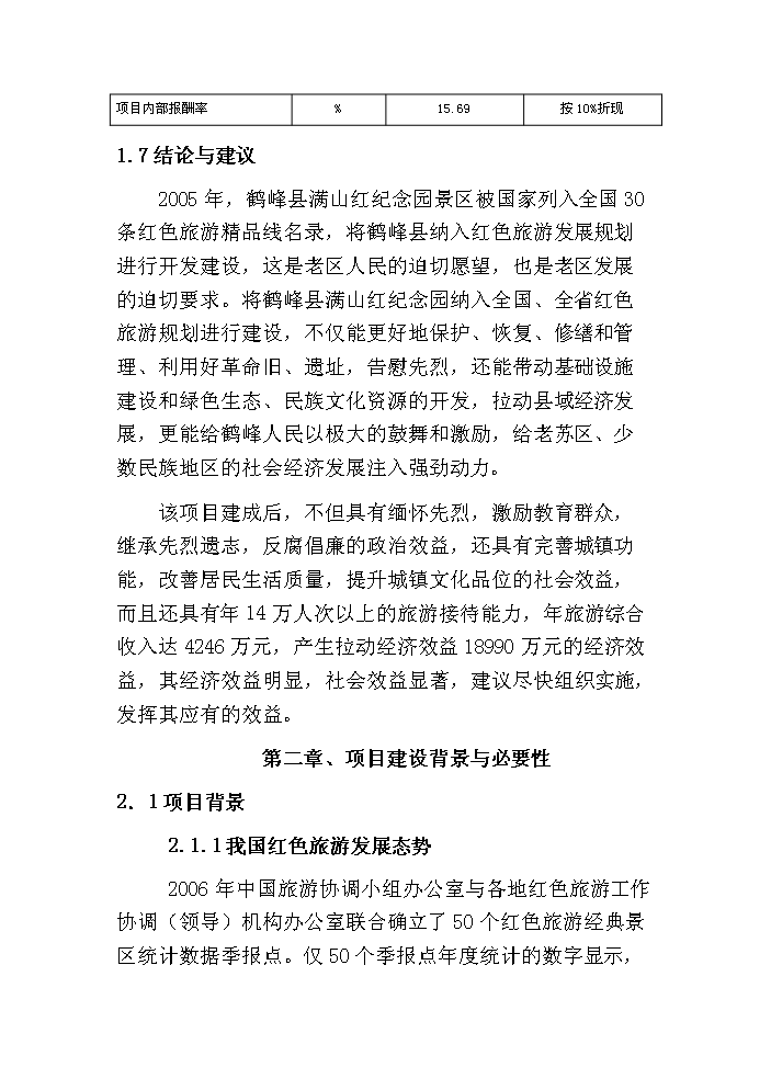 （終稿）鶴峰滿(mǎn)山紅紀念園紅色旅游建設新建項目可行性研究報告.doc（OK版）第6頁(yè)