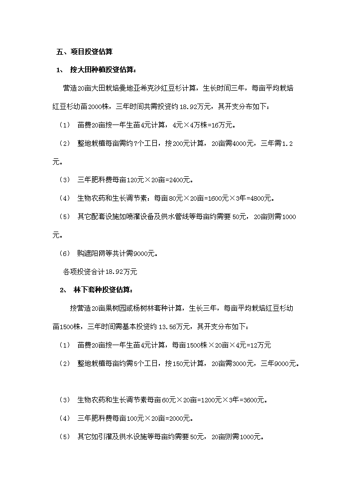 （終稿）紅豆杉種植及開(kāi)發(fā)新建項目可行性研究報告.doc（OK版）預覽圖（4）