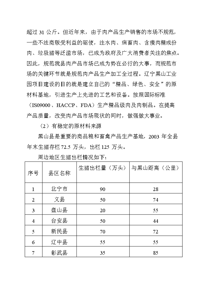 （終稿）黑山生豬屠宰及肉制品深加工新建項目可行性研究報告.doc（OK版）第5頁(yè)