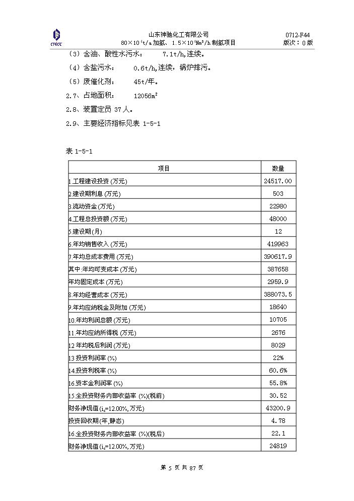 （定稿）神馳化工80萬(wàn)噸制氫加氫項目資金申請報告3（喜歡就下吧）第5頁(yè)