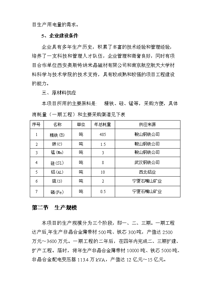 （定稿）生產(chǎn)非晶合金薄帶及制品資金申請報告0（喜歡就下吧）第9頁(yè)
