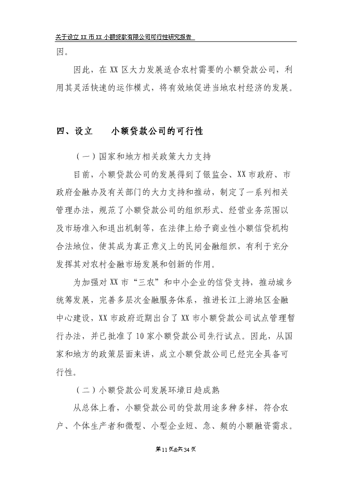 （定稿）設立宏發(fā)小額貸款公司資金申請報告8