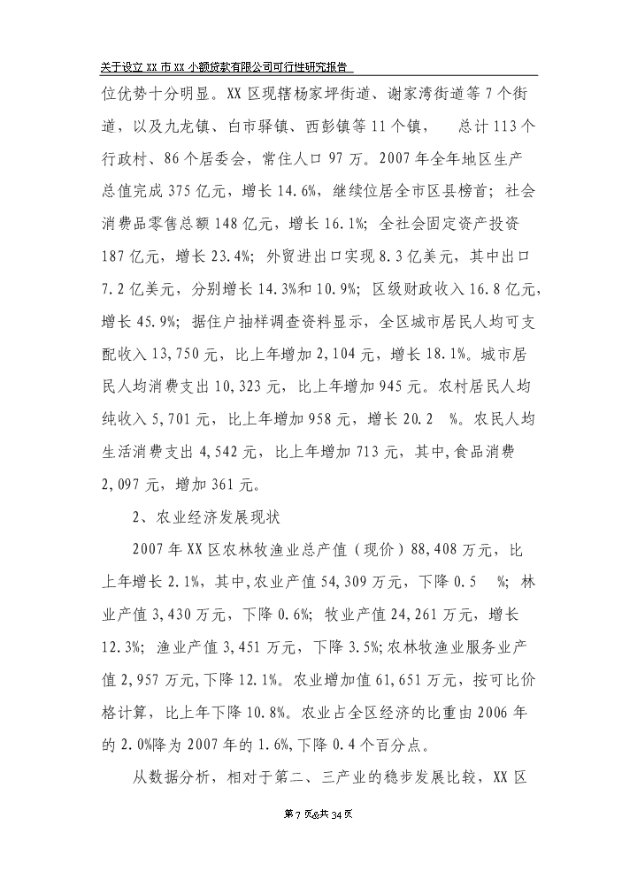 （定稿）設立宏發(fā)小額貸款公司資金申請報告8