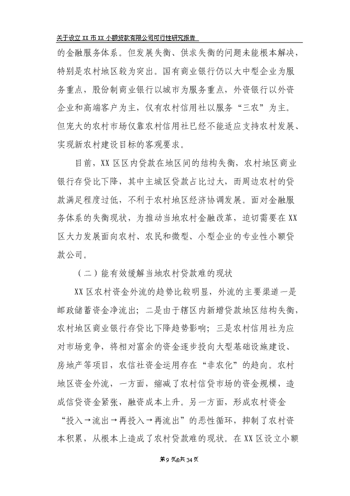 （定稿）設立宏發(fā)小額貸款公司資金申請報告8