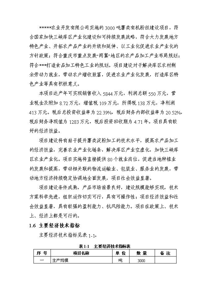 （定稿）年產(chǎn)千噸薯類(lèi)有機粉絲建設項目投資立項申報書(shū)2（喜歡就下吧）