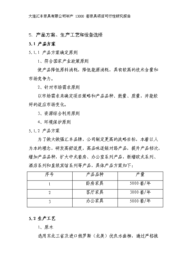 （定稿）年產(chǎn)萬(wàn)套家具項目投資立項申報書(shū)5（喜歡就下吧）