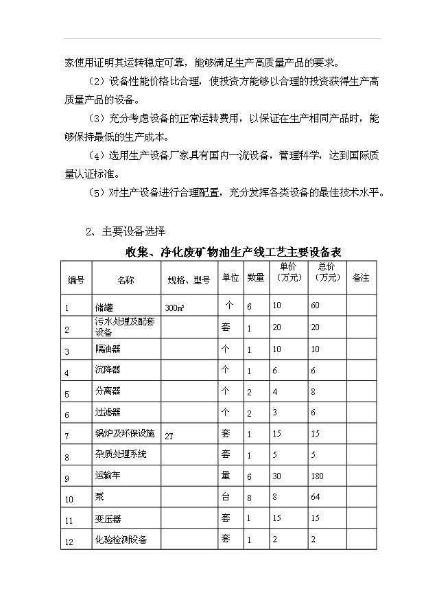 （項目建議）收集、凈化廢礦物油(HW08)項目投資申報建議書(shū)（申報材料）第15頁(yè)