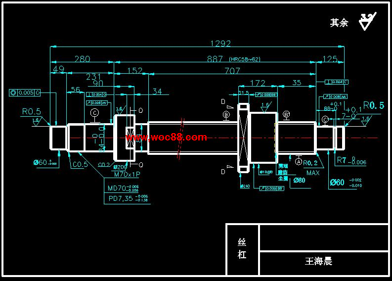 （獨家原創(chuàng  )）電火花機械體主軸滾珠絲杠設計（全套CAD圖紙完整版）CAD截圖05