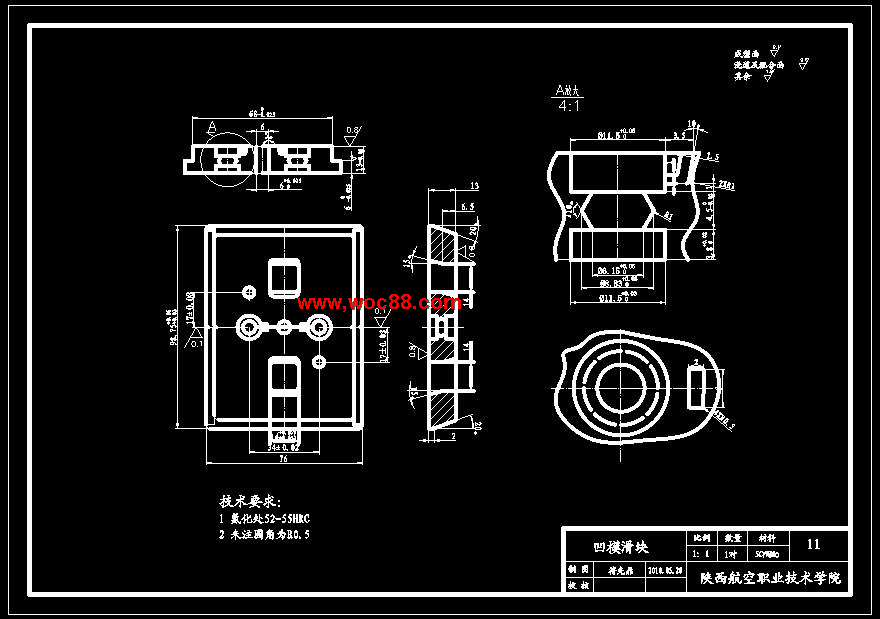 （全日制本科畢設）滑輪的注塑模設計與制造（全套圖紙CAD喲）CAD截圖02